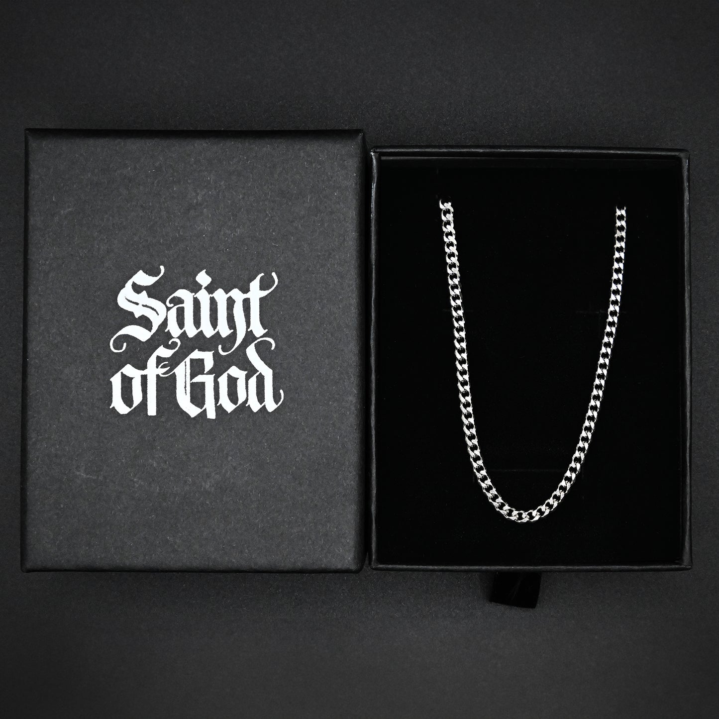 White Gold Cuban Link Chain - 3mm