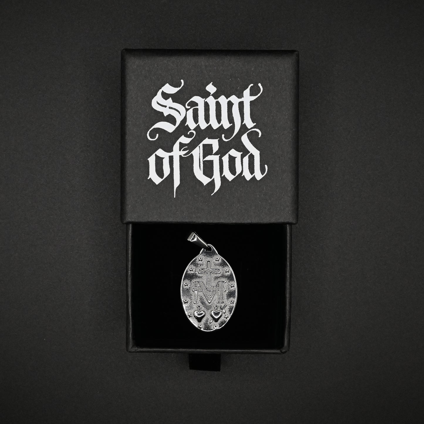White Gold Mother Mary Pendant